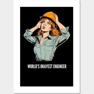 World's Okayest Construction Engineer v3 Posters and Art